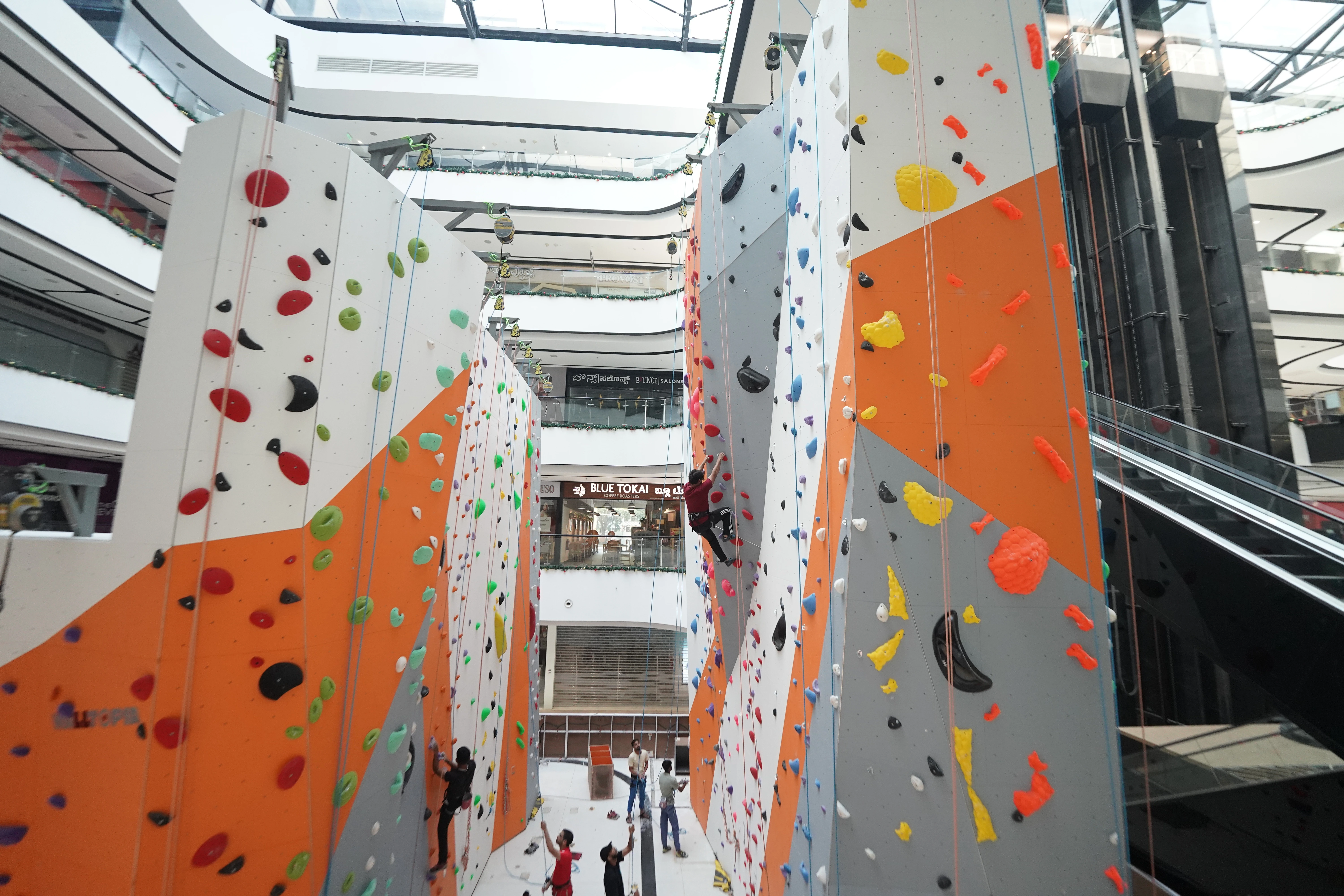 Indoor rock climbing gym