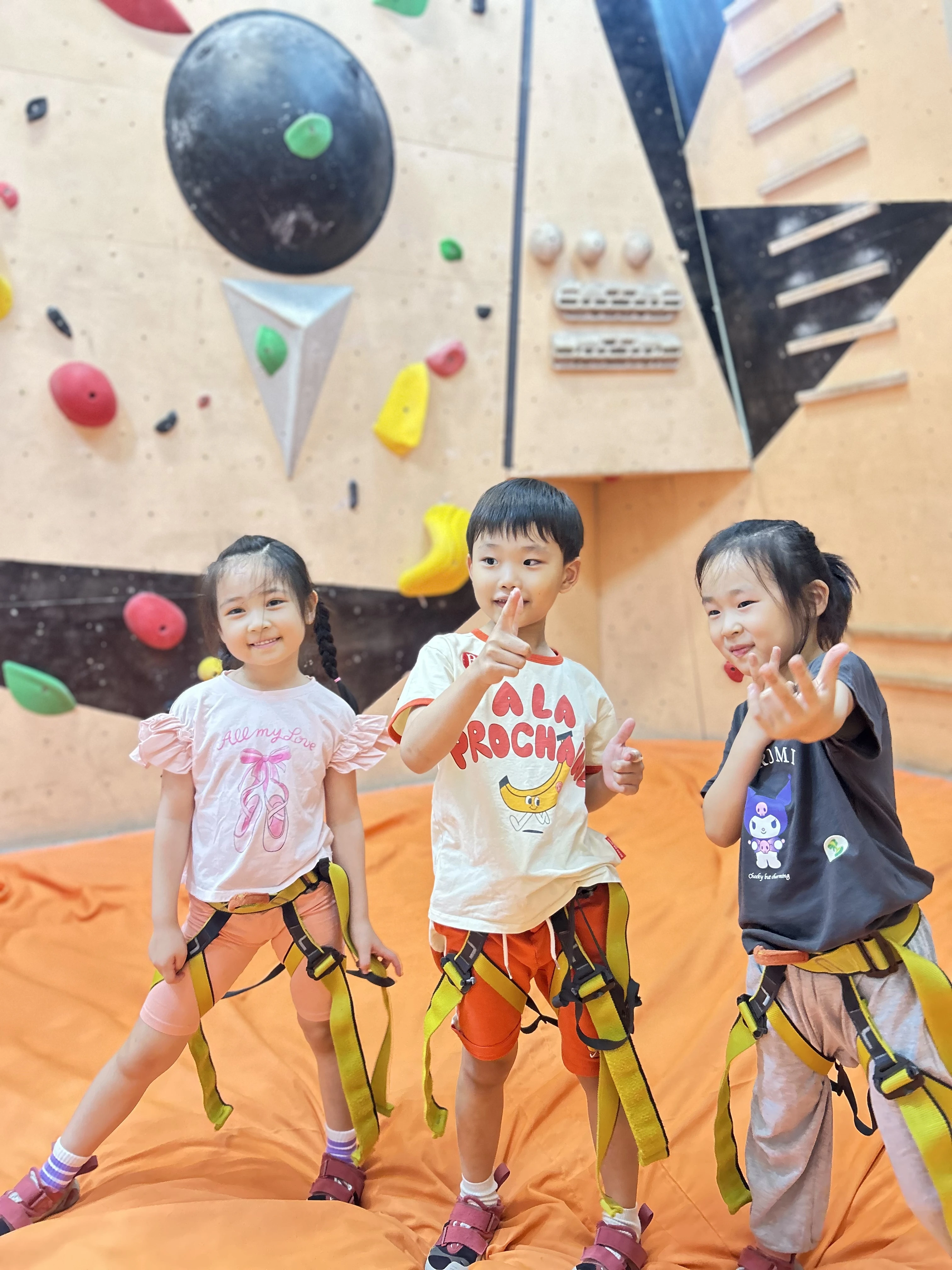 Kids enjoying climbing activities
